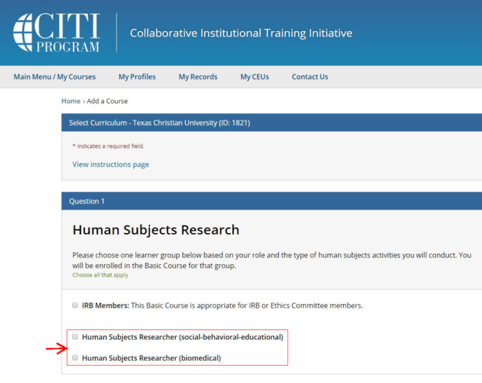 Citi conflicts of interest in human subjects research