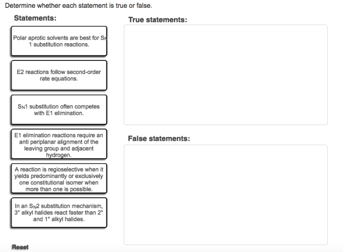 Determine whether each statement is true or false